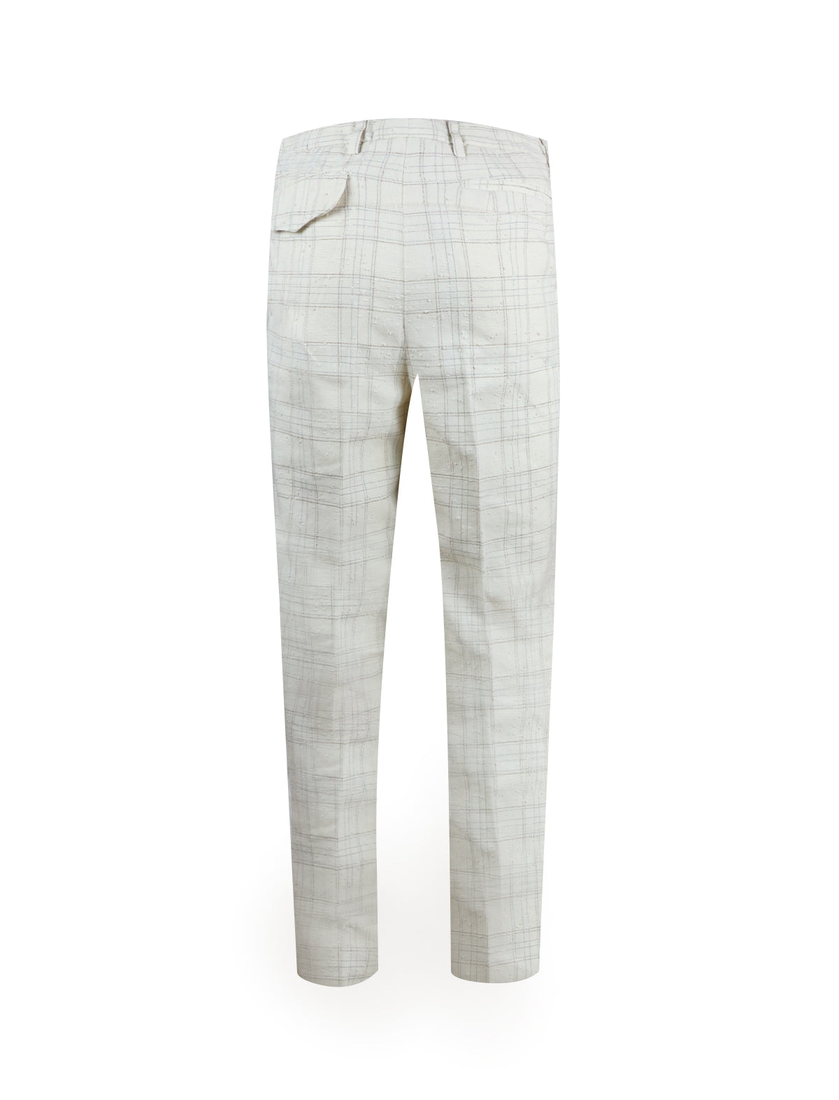 Gabriele Pasini Textured Plaid Trouser in White