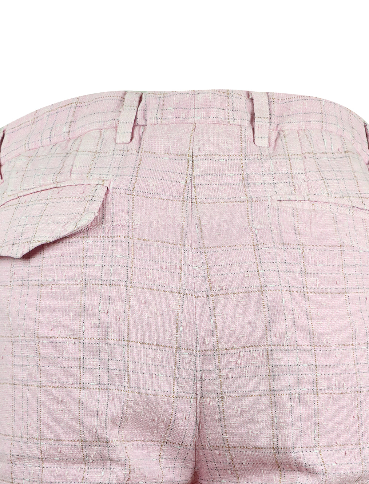 Gabriele Pasini Textured Plaid Trouser in Pink
