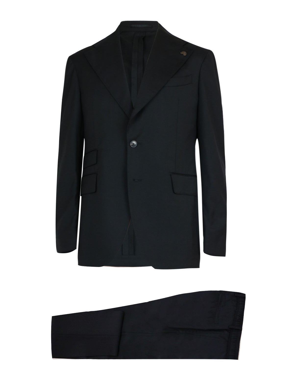 Gabriele Pasini Single-Breasted Wool 2-Piece Suit Set in Black Navy