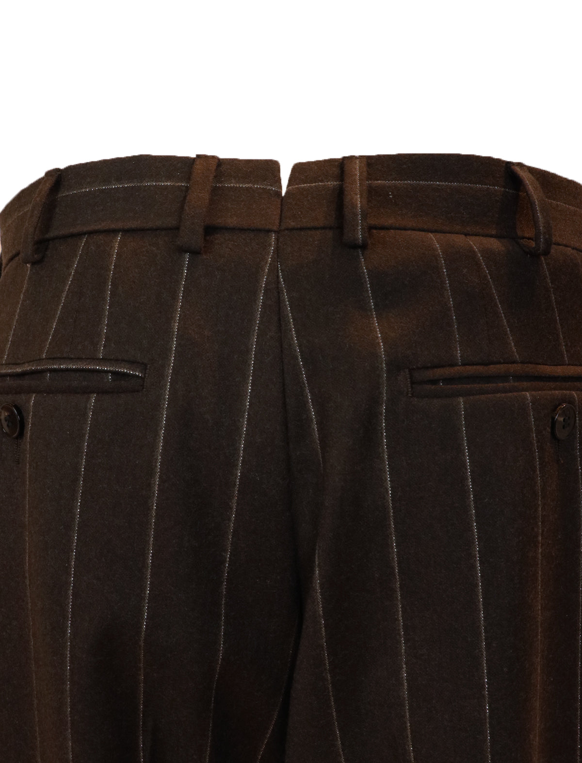 GABRIELE PASINI Tailored Pant in Brown & Silver Stripes