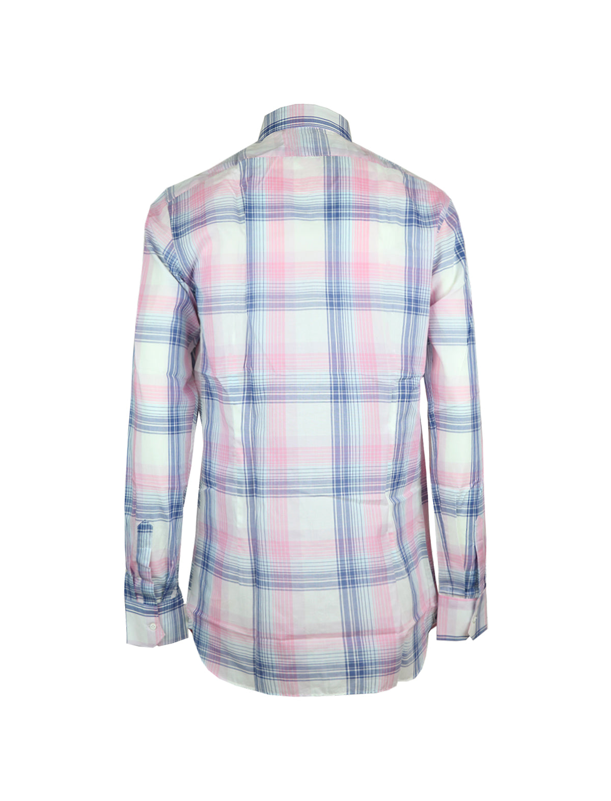 Gabriele Pasini Cotton Plaid Shirt in Blue/Pink