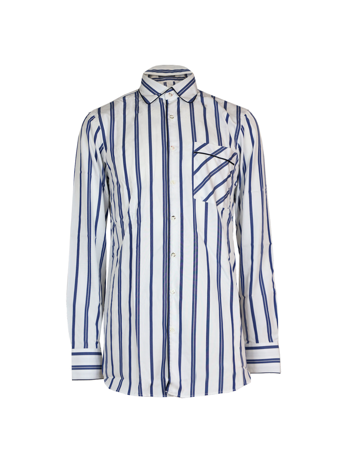 Gabriele Pasini Striped Shirt in White/Navy