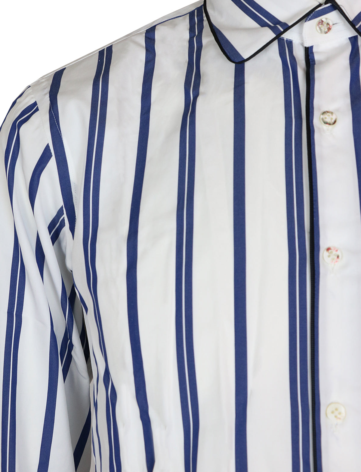 Gabriele Pasini Striped Shirt in White/Navy