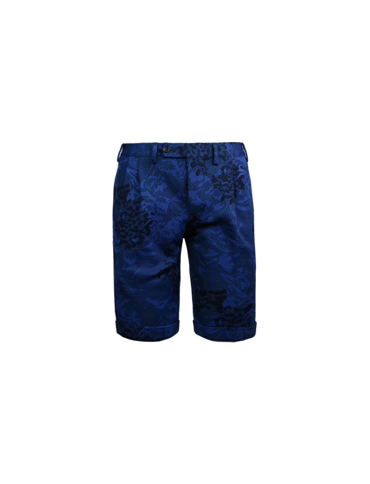 Gabriele Pasini Floral Woven Shorts in Cobalt Blue