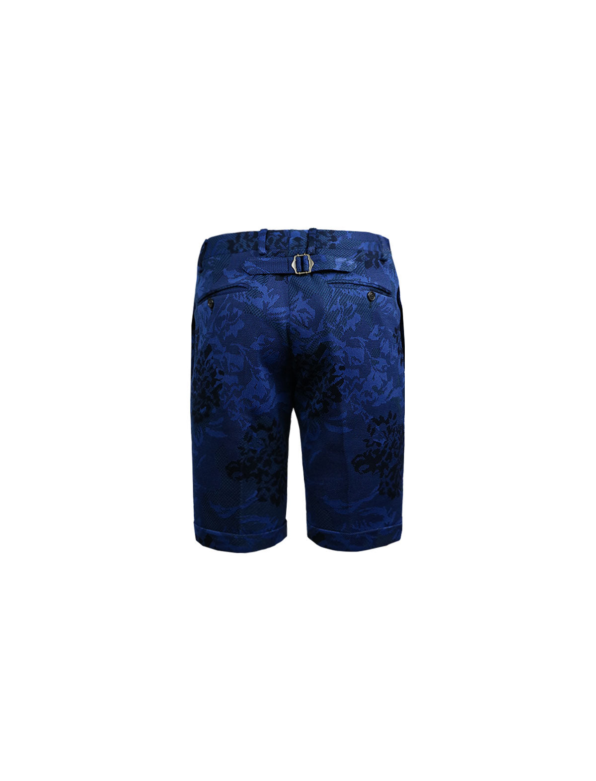 Gabriele Pasini Floral Woven Shorts in Cobalt Blue