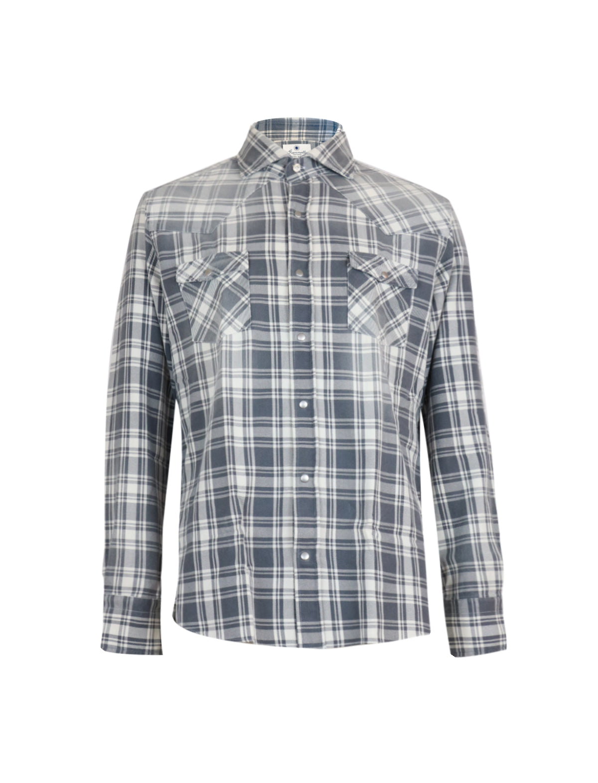 Giannetto Portofino Tartan Shirt in Grey Wash
