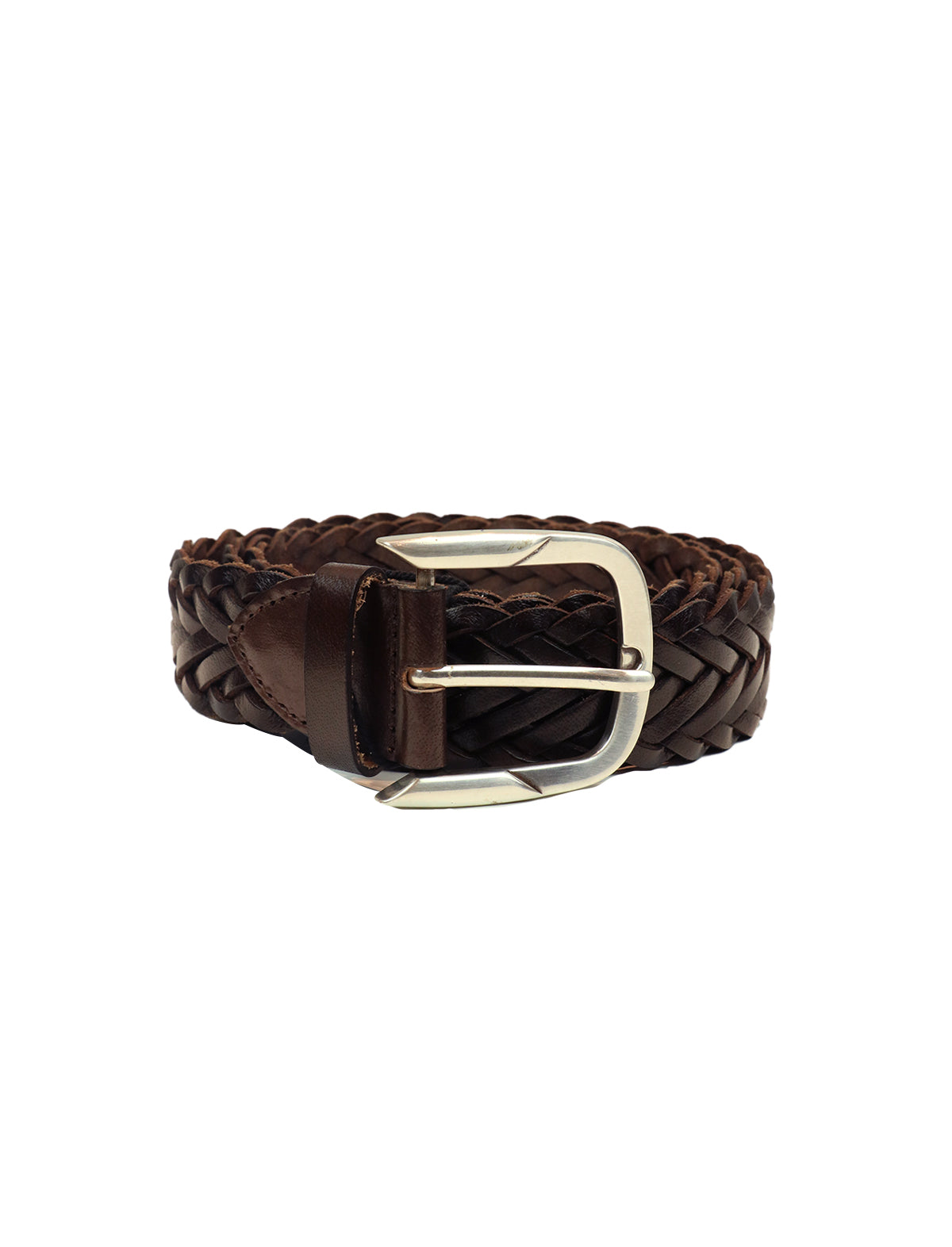 Andrea d'Amico Braided Leather Belt in Brown