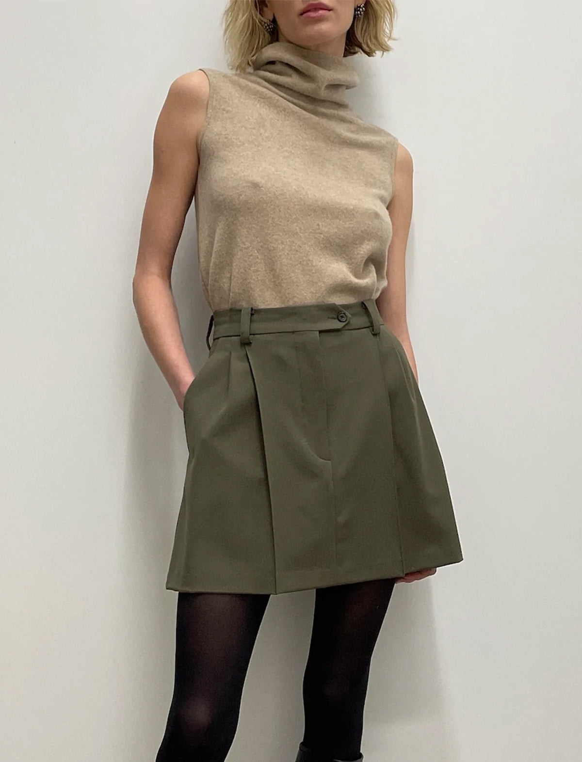 BEAUFILLE Hedi Skirt in Khaki Green