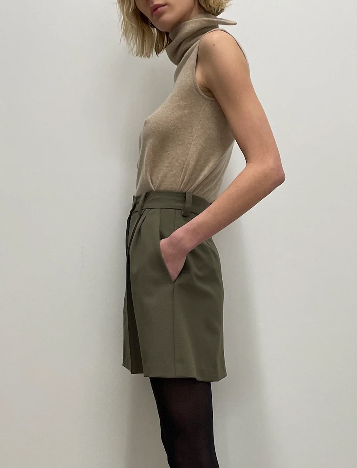 BEAUFILLE Hedi Skirt in Khaki Green