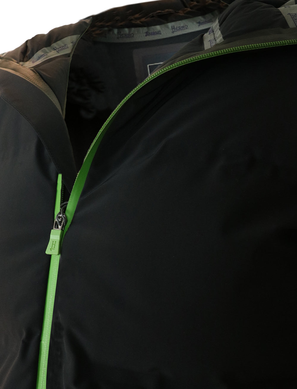 HERNO Laminar Contrast Jacket in Black/Green