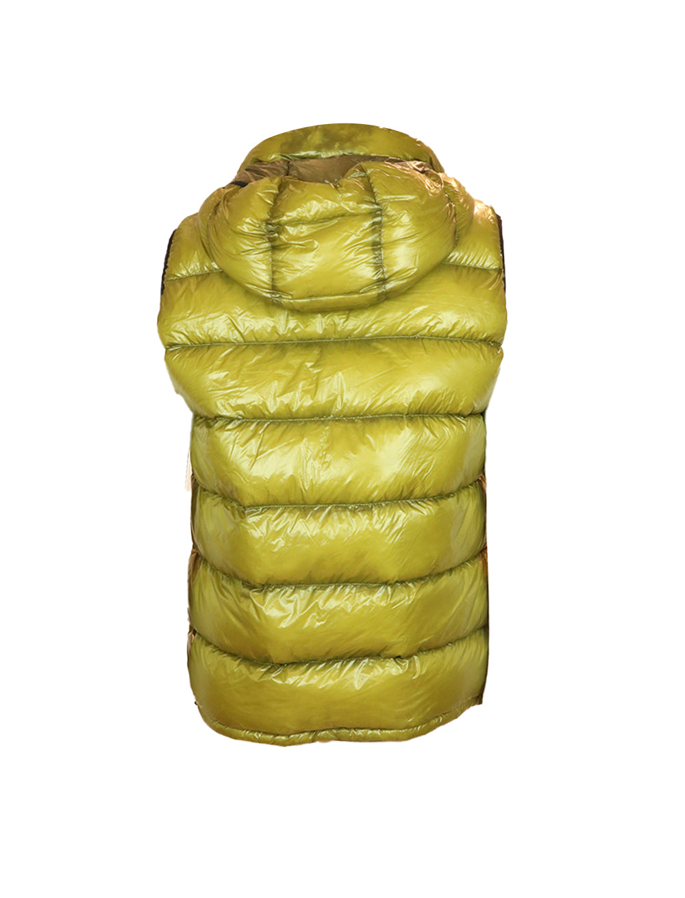 HERNO 7-Denier Reversible Bi-color Down Vest in Acid Yellow/Khaki