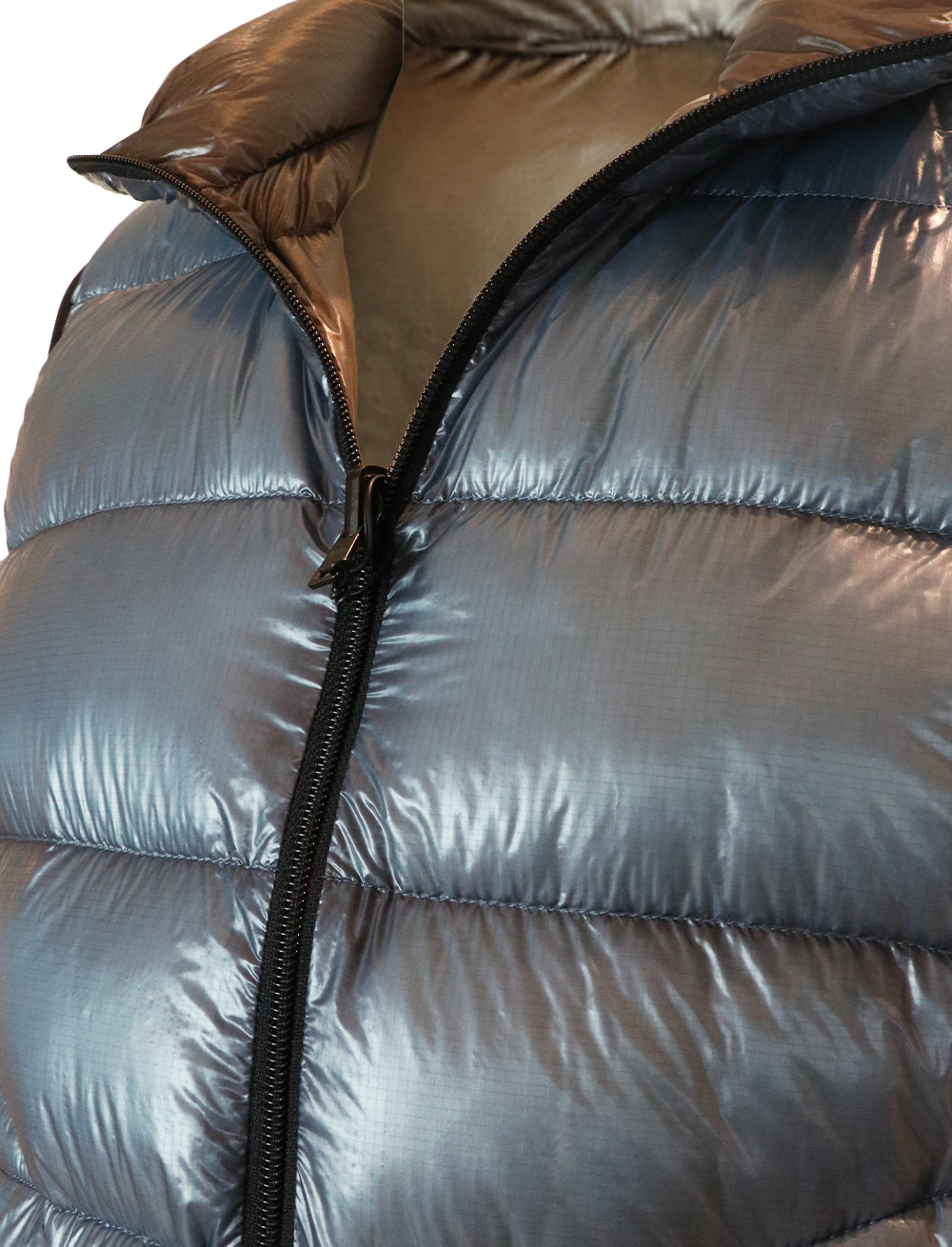 HERNO 7-Denier Reversible Bi-color Down Vest in Blue/Brown