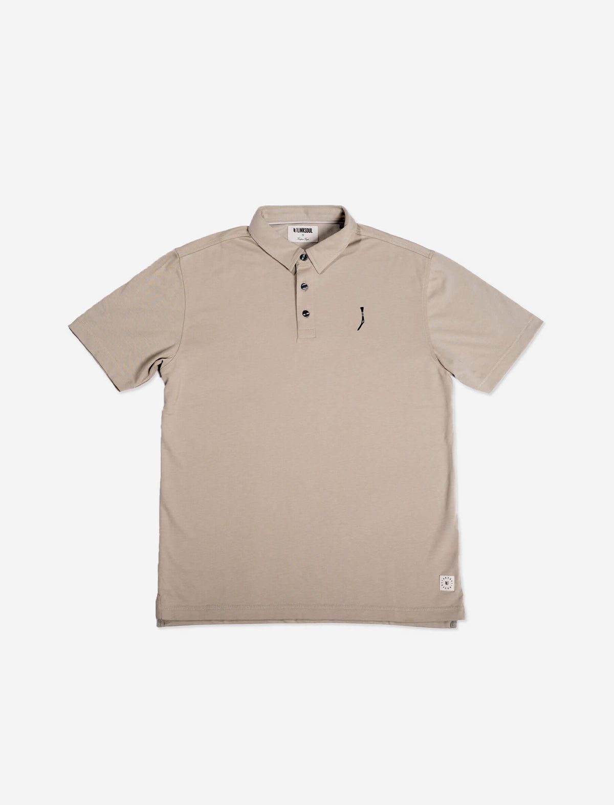 THE GOLFERS JOURNAL Stripe Show Hybrid Polo Shirt in Sand