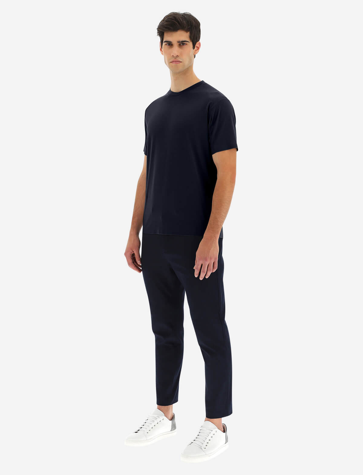 HERNO Superfine Cotton Stretch T-Shirt in Black