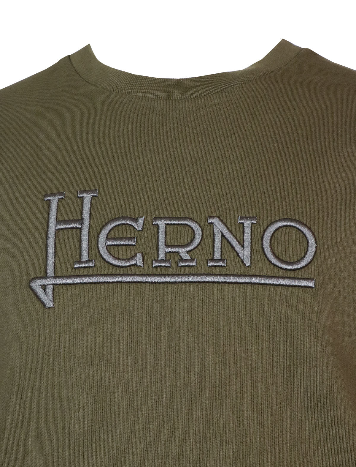 HERNO Cotton Sweater in Military Green