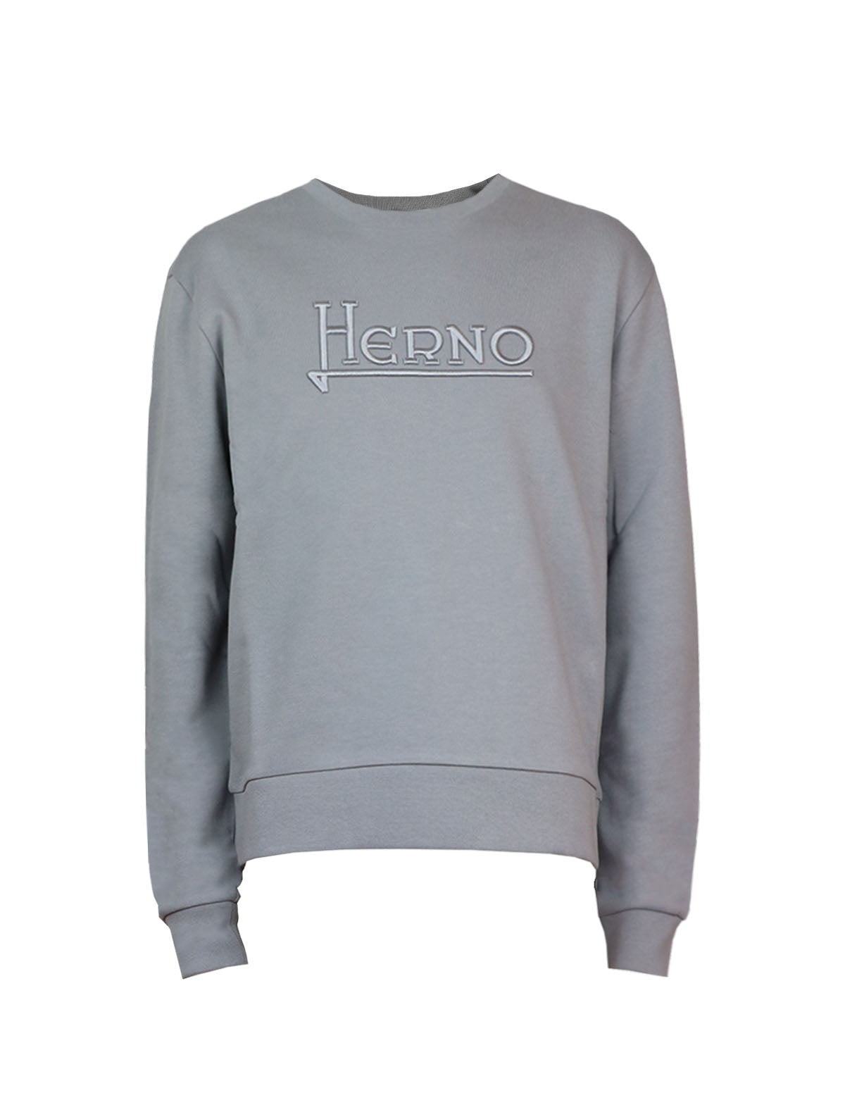 HERNO Cotton Sweater in Pearl Grey