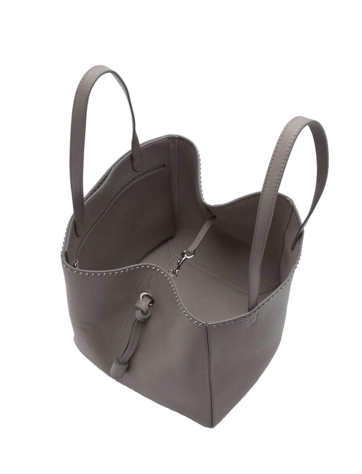 J&M DAVIDSON Large Bell With Studs In Warm Taupe | Multi-label