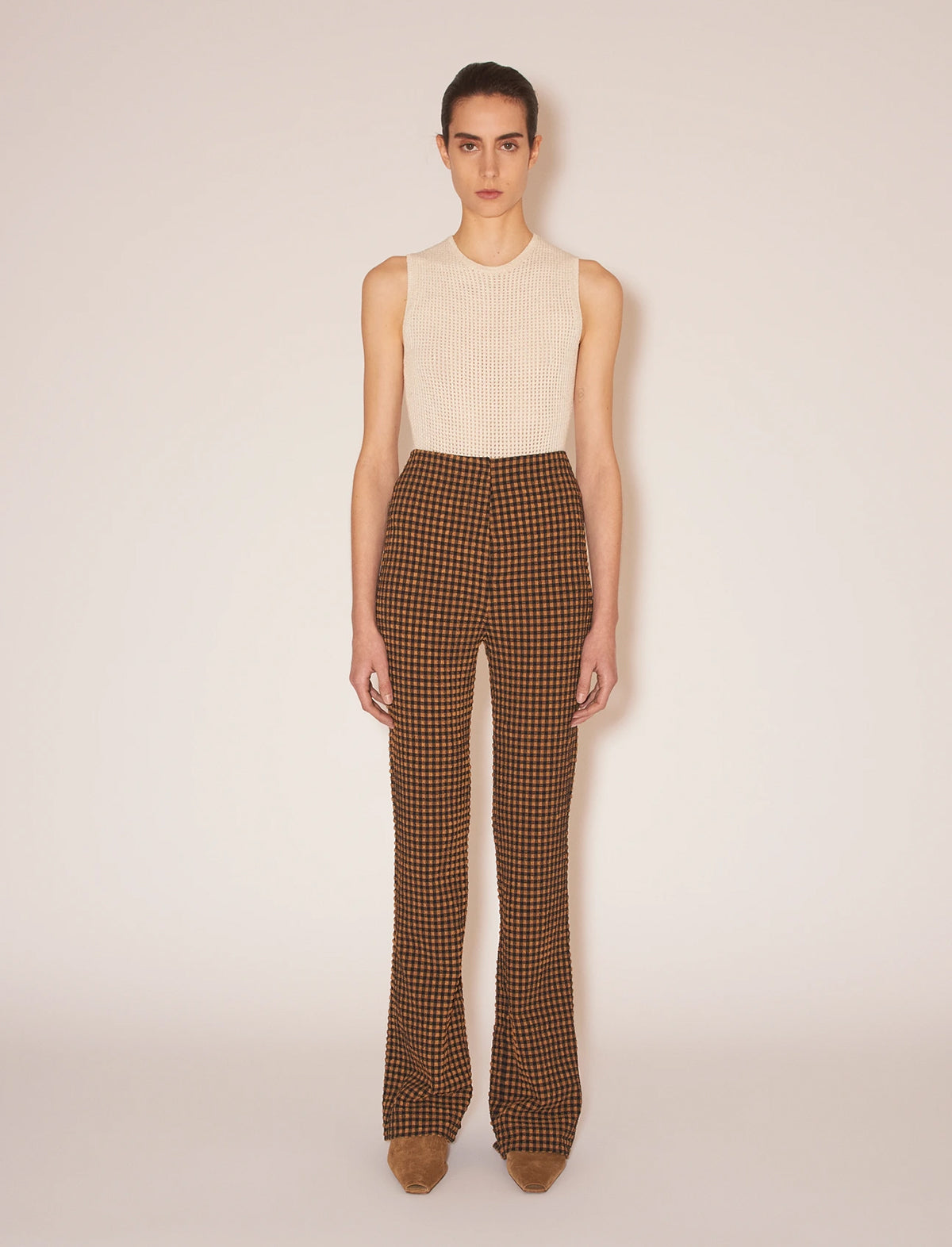 NANUSHKA Juna Stretch Pants in Seeksucker Checks