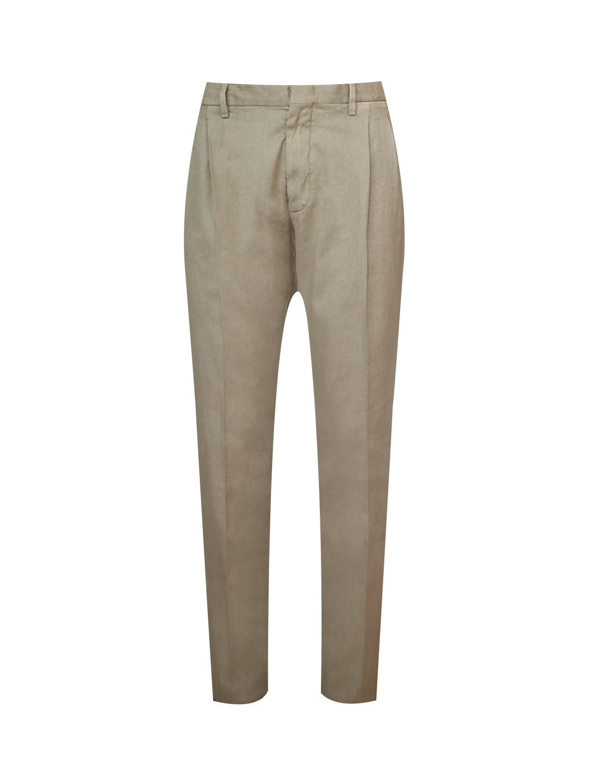 Lardini Flax-Blend Tailored Trouser in Beige