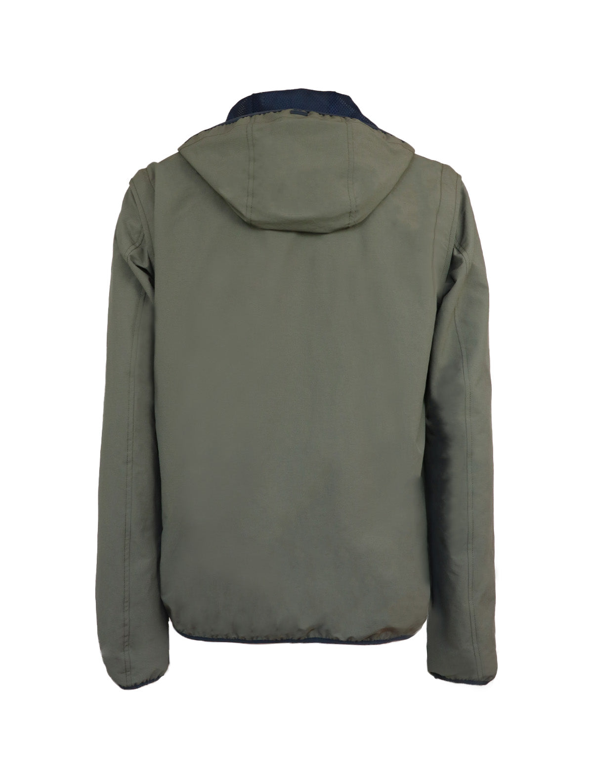 HERNO Zip-Out Plaster Bomber Jacket in Military Green