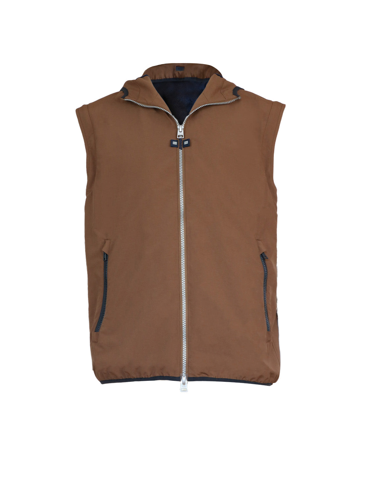 HERNO Zip-Out Plaster Bomber Jacket in Copper Brown
