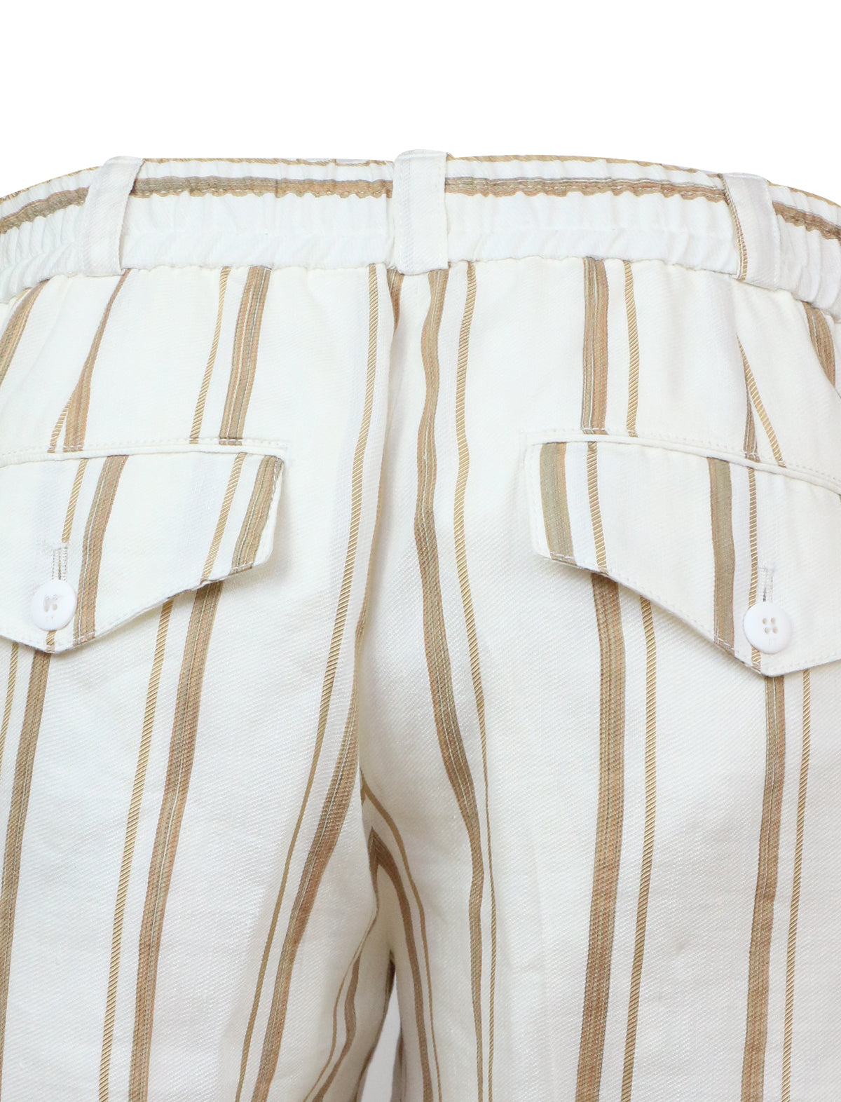 PT Torino Trouser in White/Beige Stripes