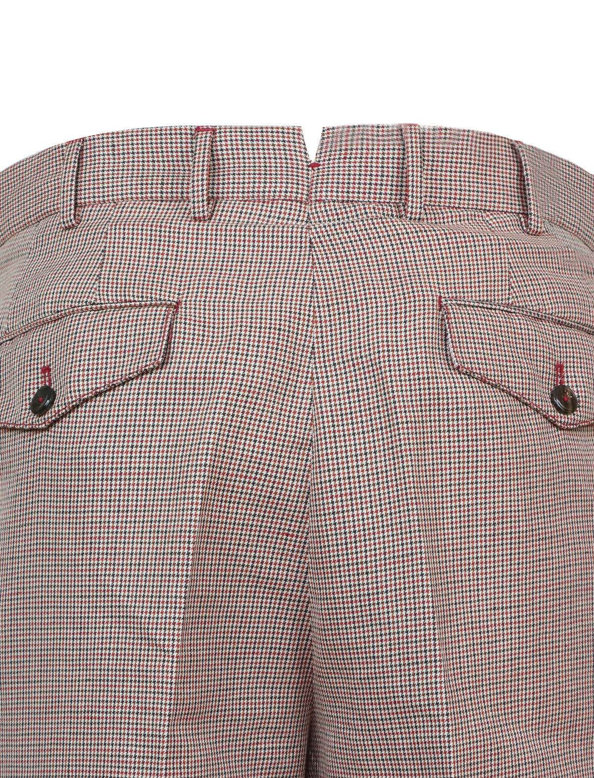 PT Torino Linen-Cotton Pants in Red Houndstooth