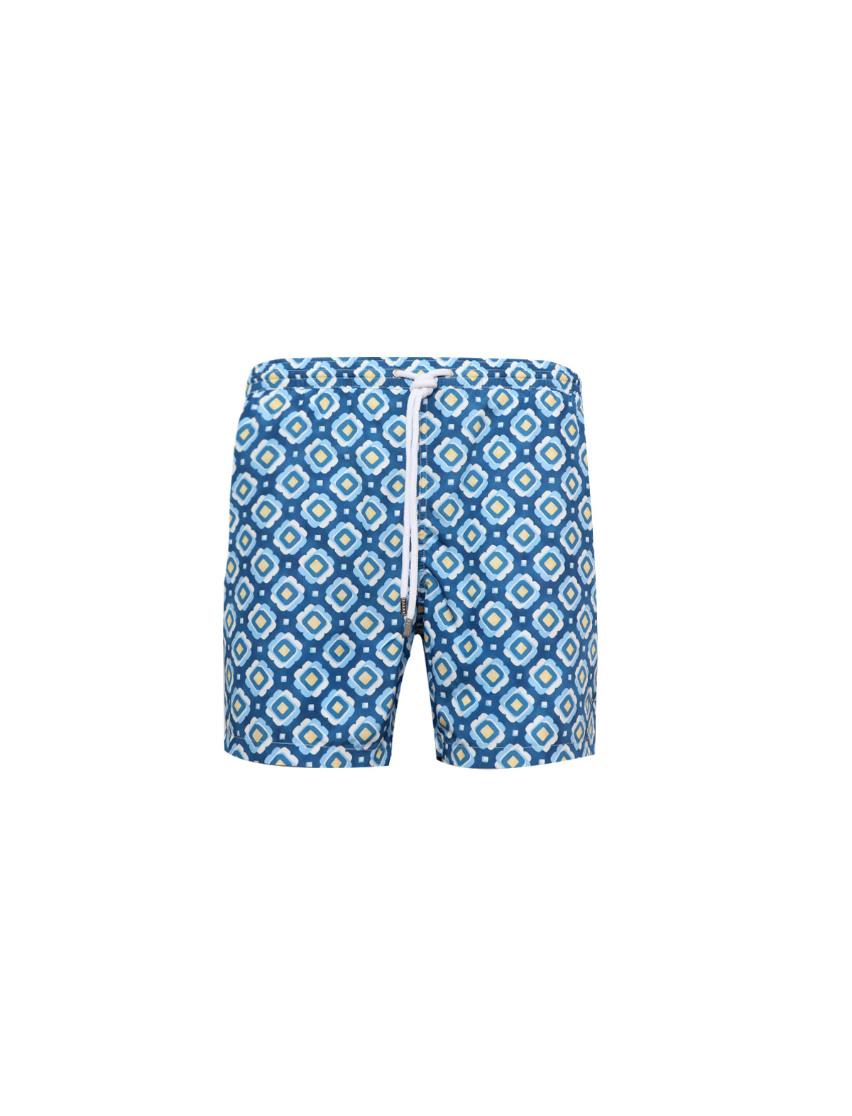 BARBA Napoli Swim Shorts in Blue Geometric Print