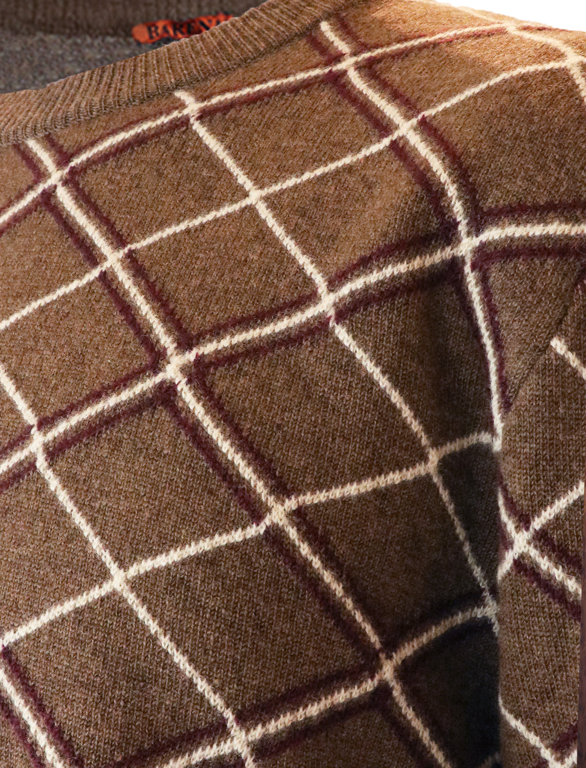 BARENA VENEZIA Checked Wool Sweater in Brown