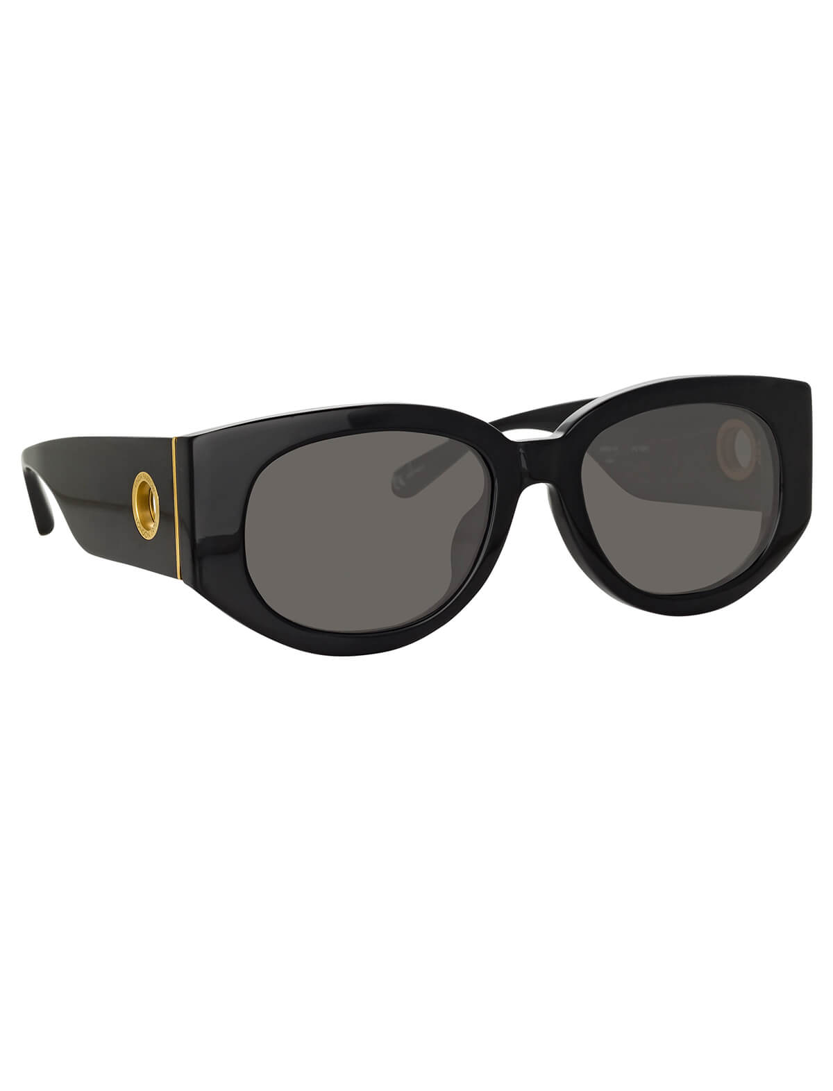 LINDA FARROW Debbie D-Frame Sunglasses in Black