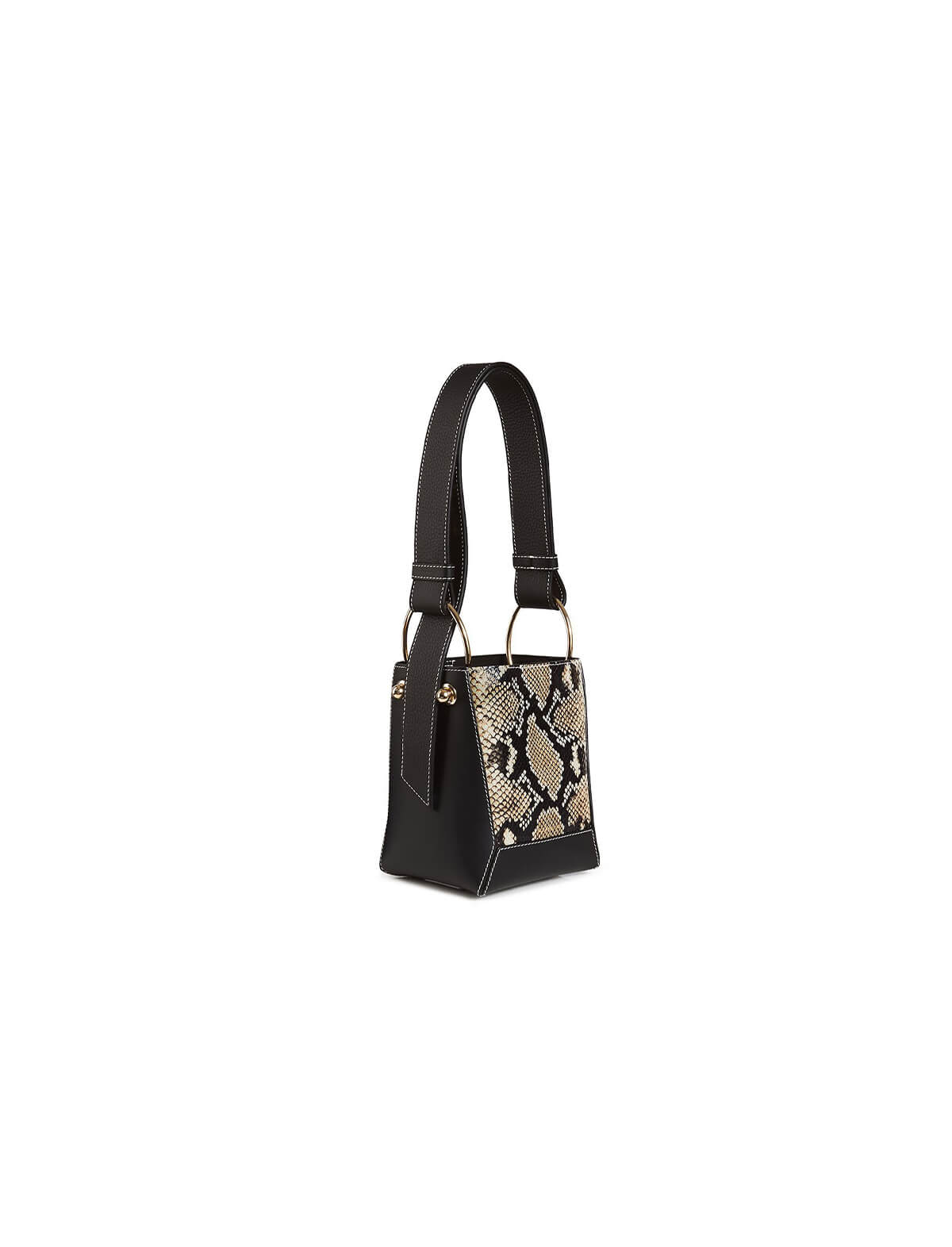 STRATHBERRY Lana Nano Bucket Bag in Black/ Desert