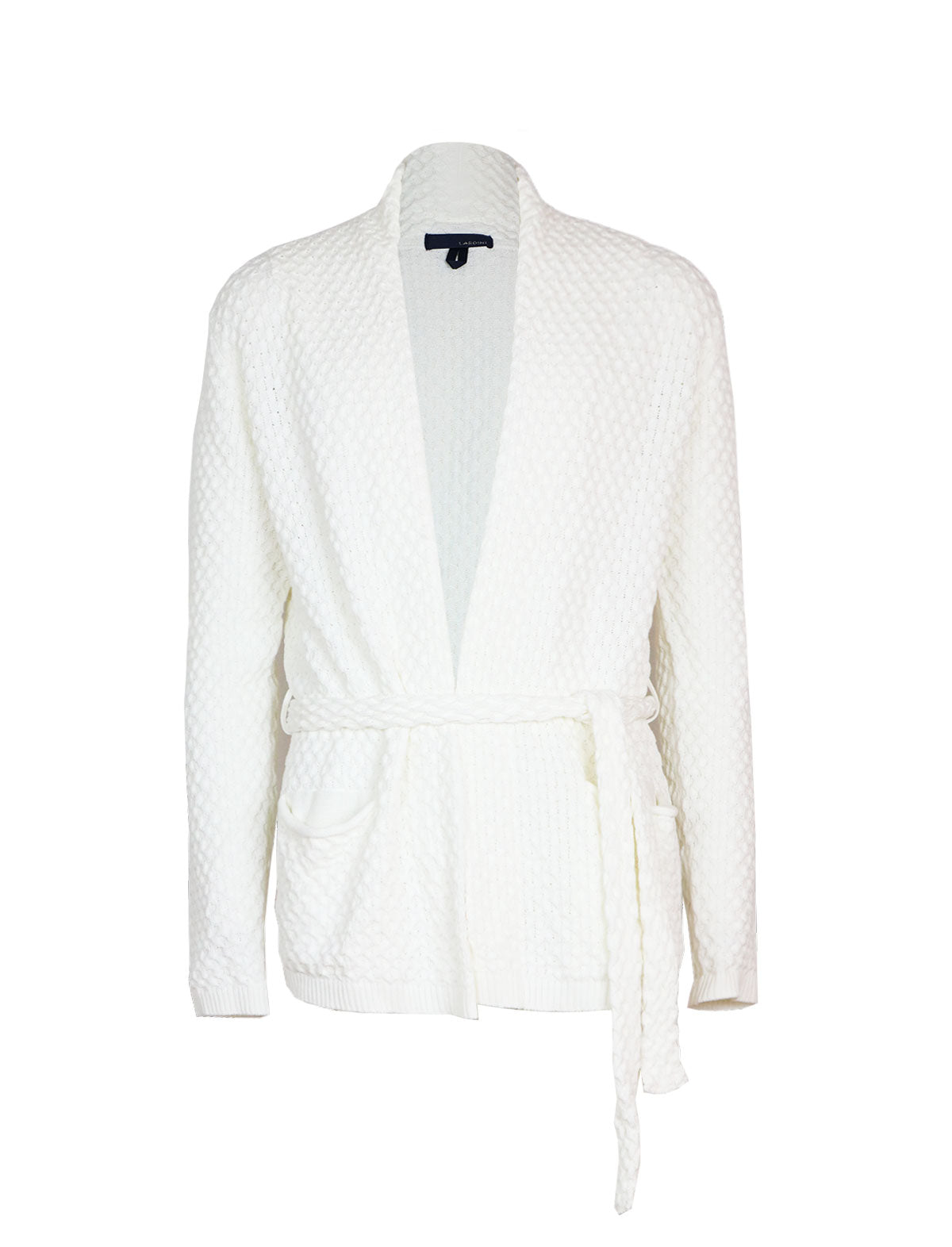Lardini Belted Knit Cardigan in White