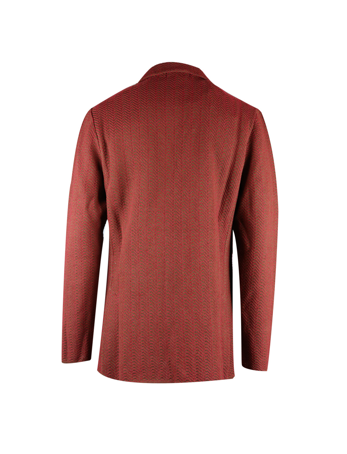 Lardini Single-Breasted Knitted Blazer in Red/Green Weave