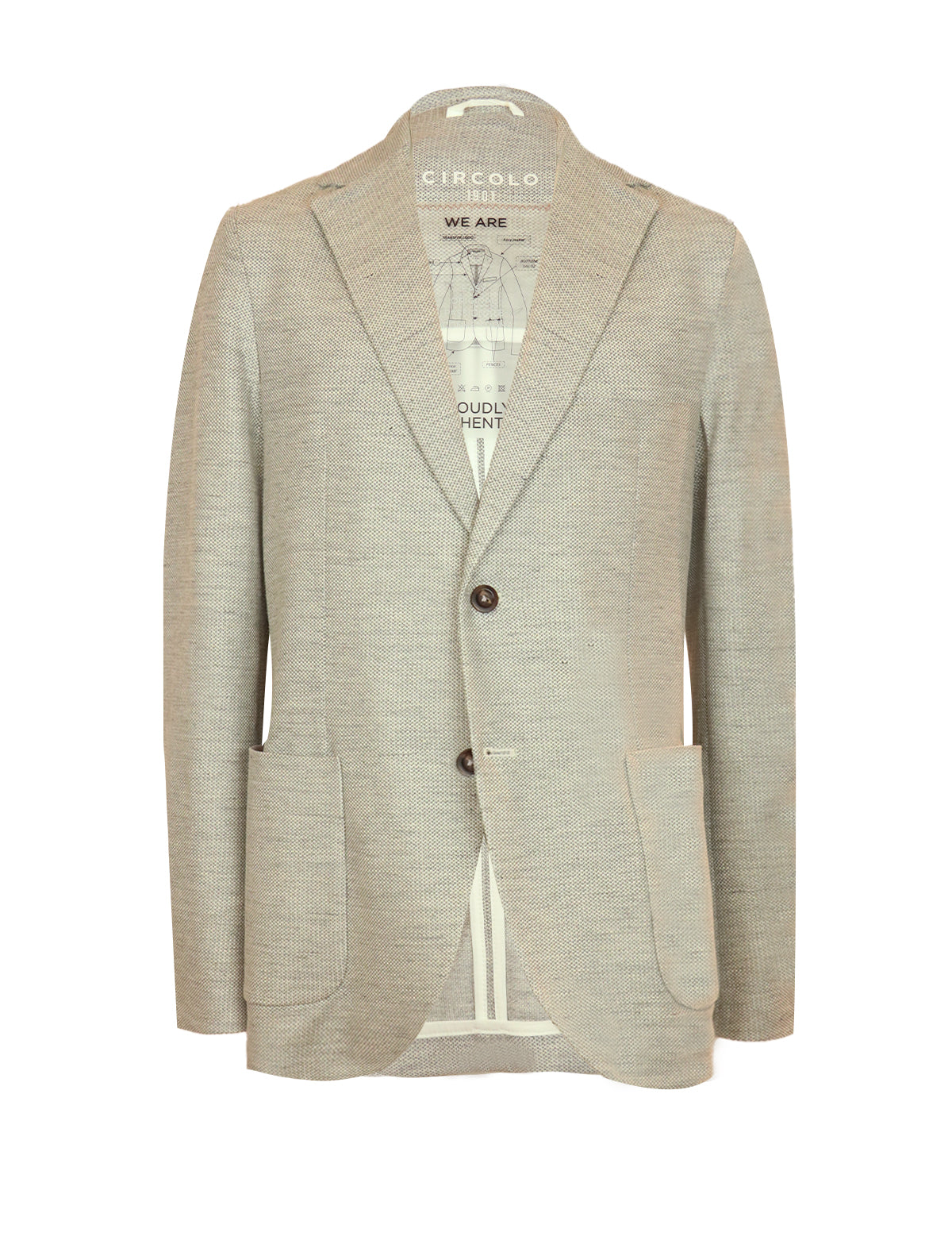 CIRCOLO 1901 Cotton-Linen Blazer In Ghiaccio Grey