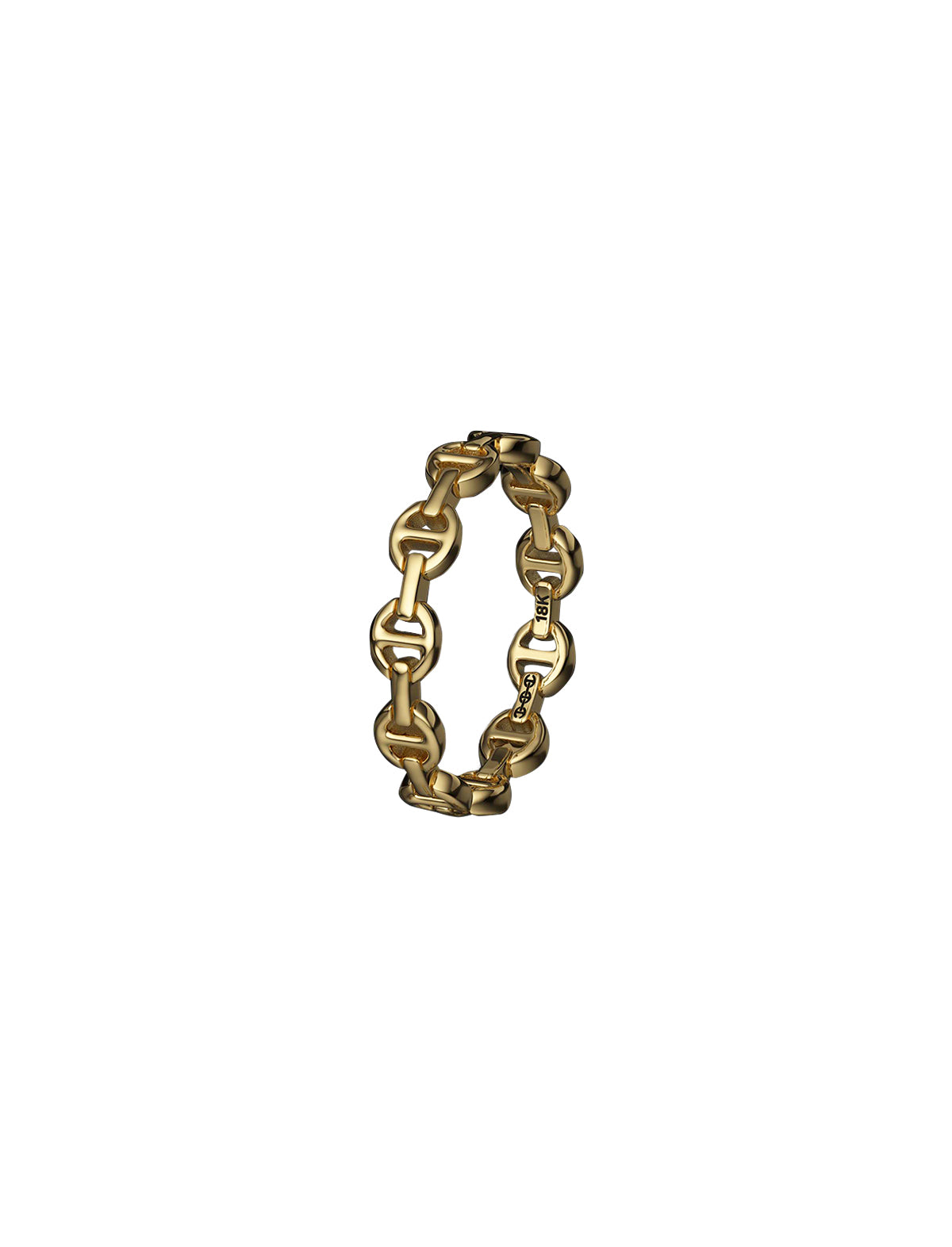 HOORSENBUHS Micro Dame Tri-Link II Ring 18k Yellow Gold