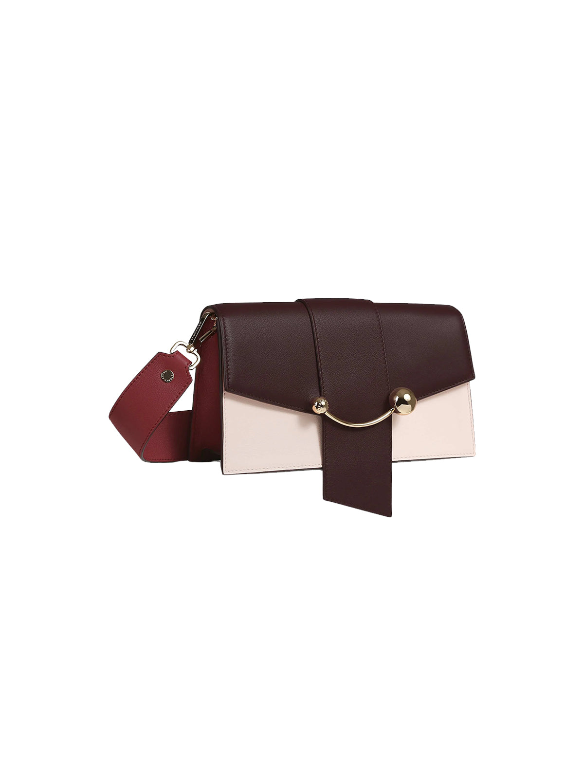 STRATHBERRY Mini Crescent Bag in Claret/Soft Pink/Burgundy