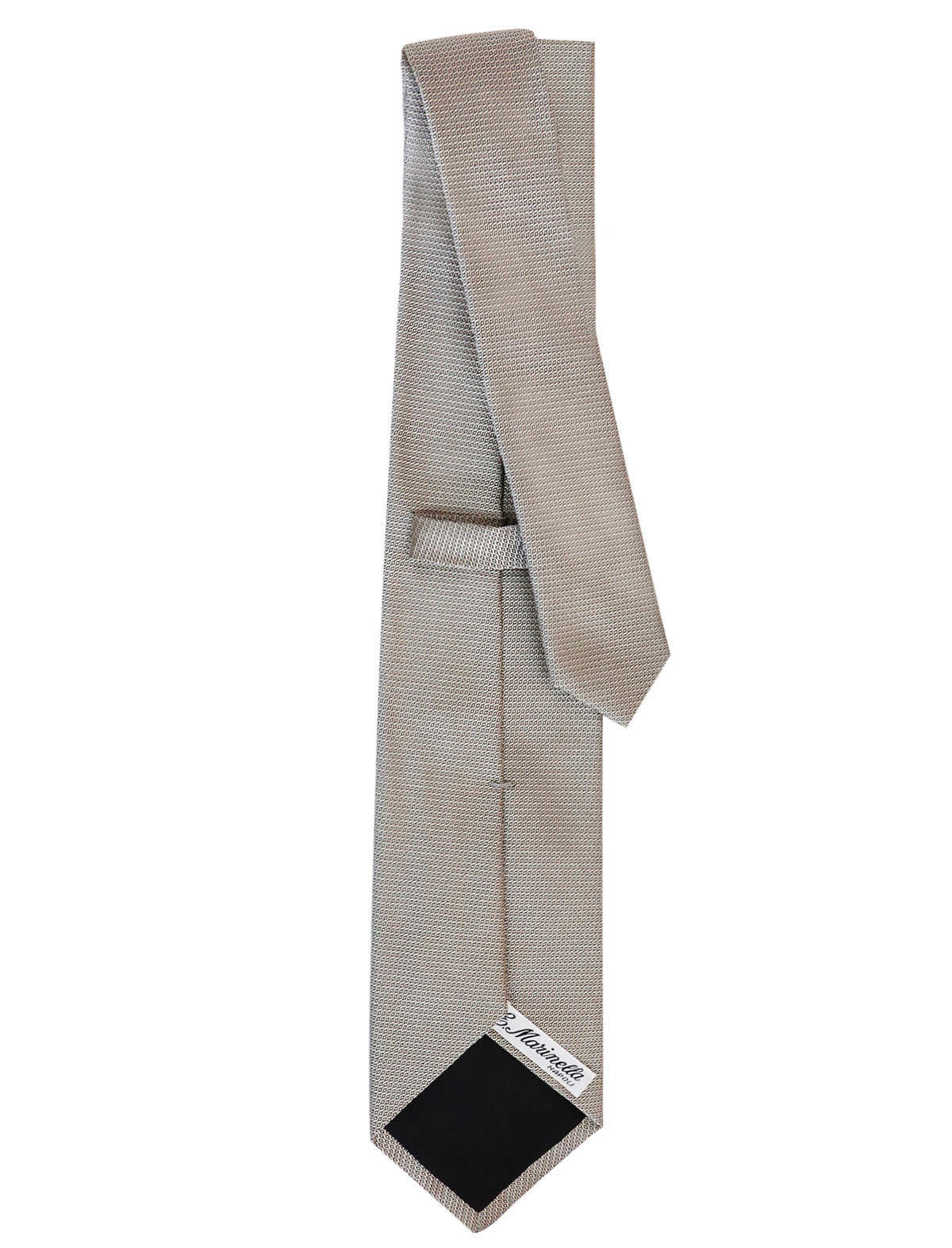 E.Marinella Hand-Printed Seven-fold Silk Tie in Slate Grey