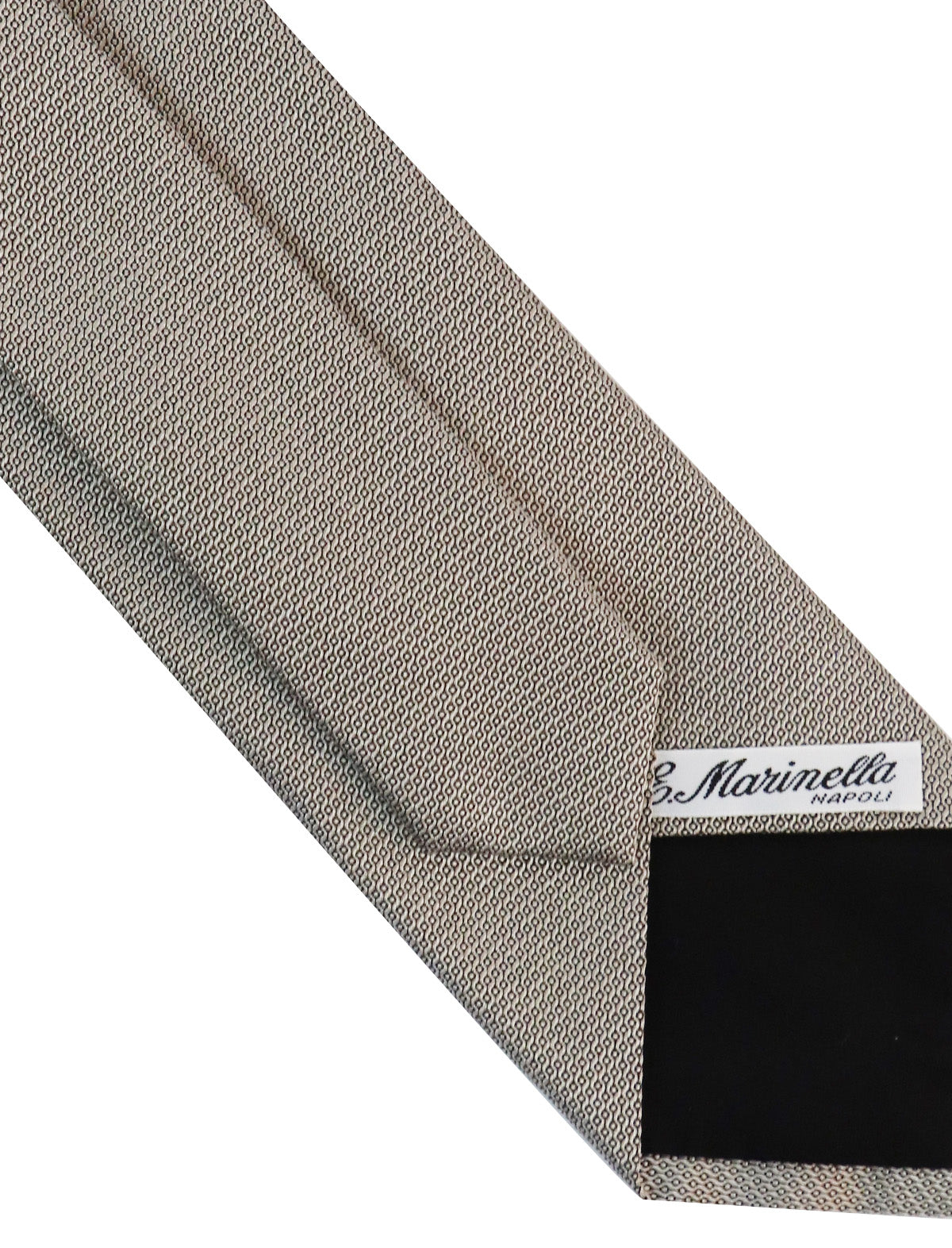 E.Marinella Hand-Printed Seven-fold Silk Tie in Slate Grey