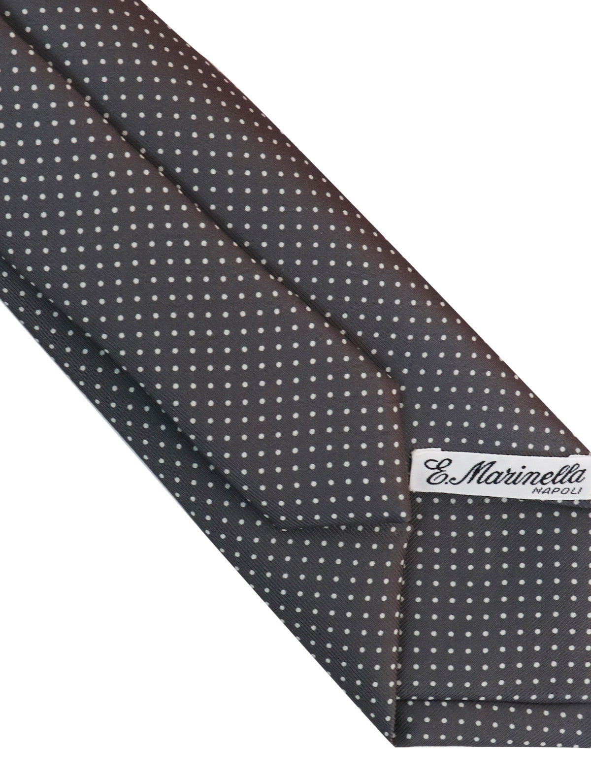 E.Marinella Hand-Printed Silk Tie in Circular Grey