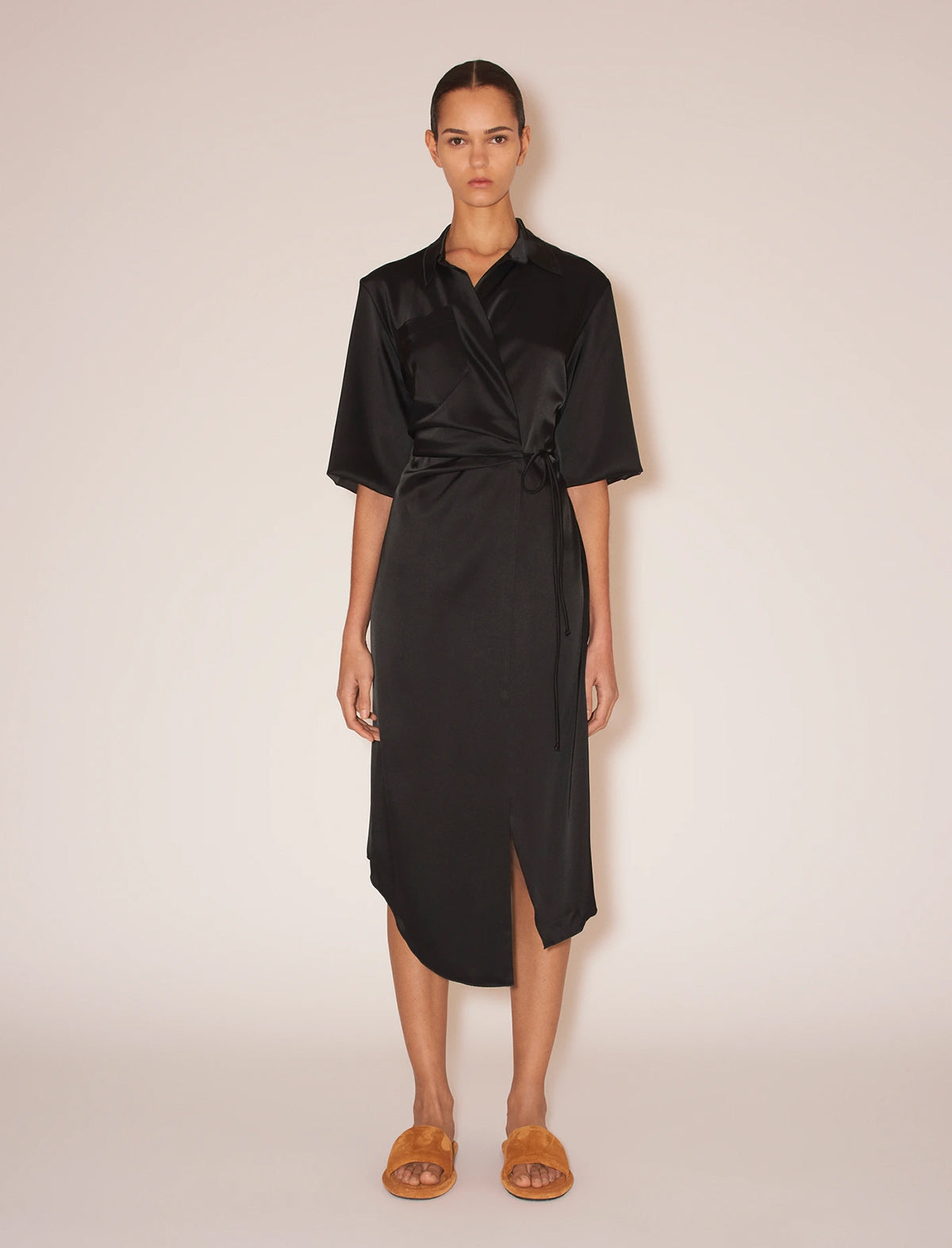 NANUSHKA Lais Shirt Dress in Black