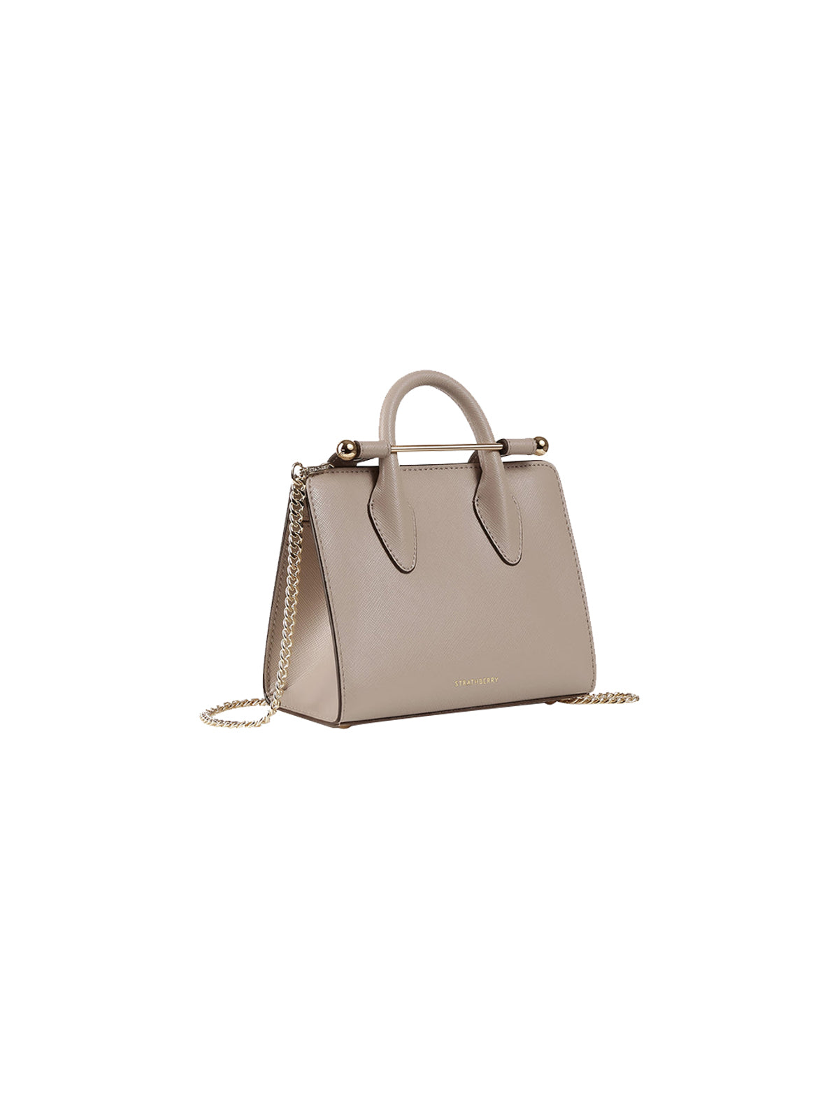 STRATHBERRY Nano Tote Bag in Saffiano Leather Cappuccino