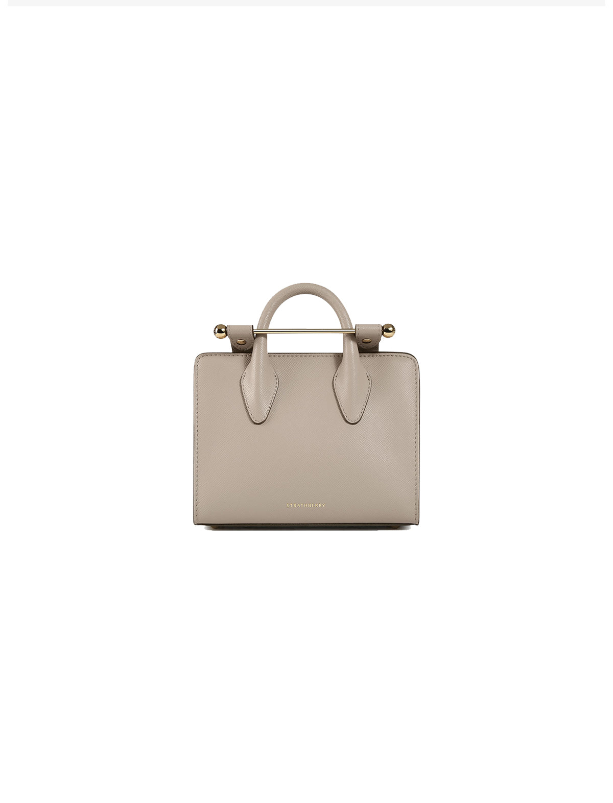 STRATHBERRY Nano Tote Bag in Saffiano Leather Cappuccino