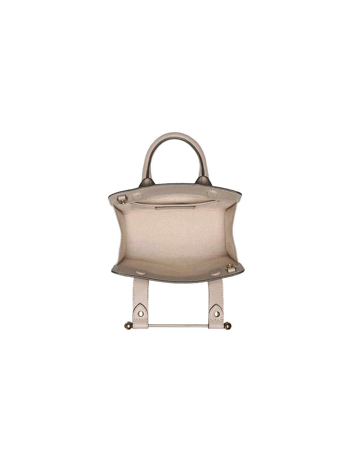 STRATHBERRY Nano Tote Bag in Saffiano Leather Cappuccino