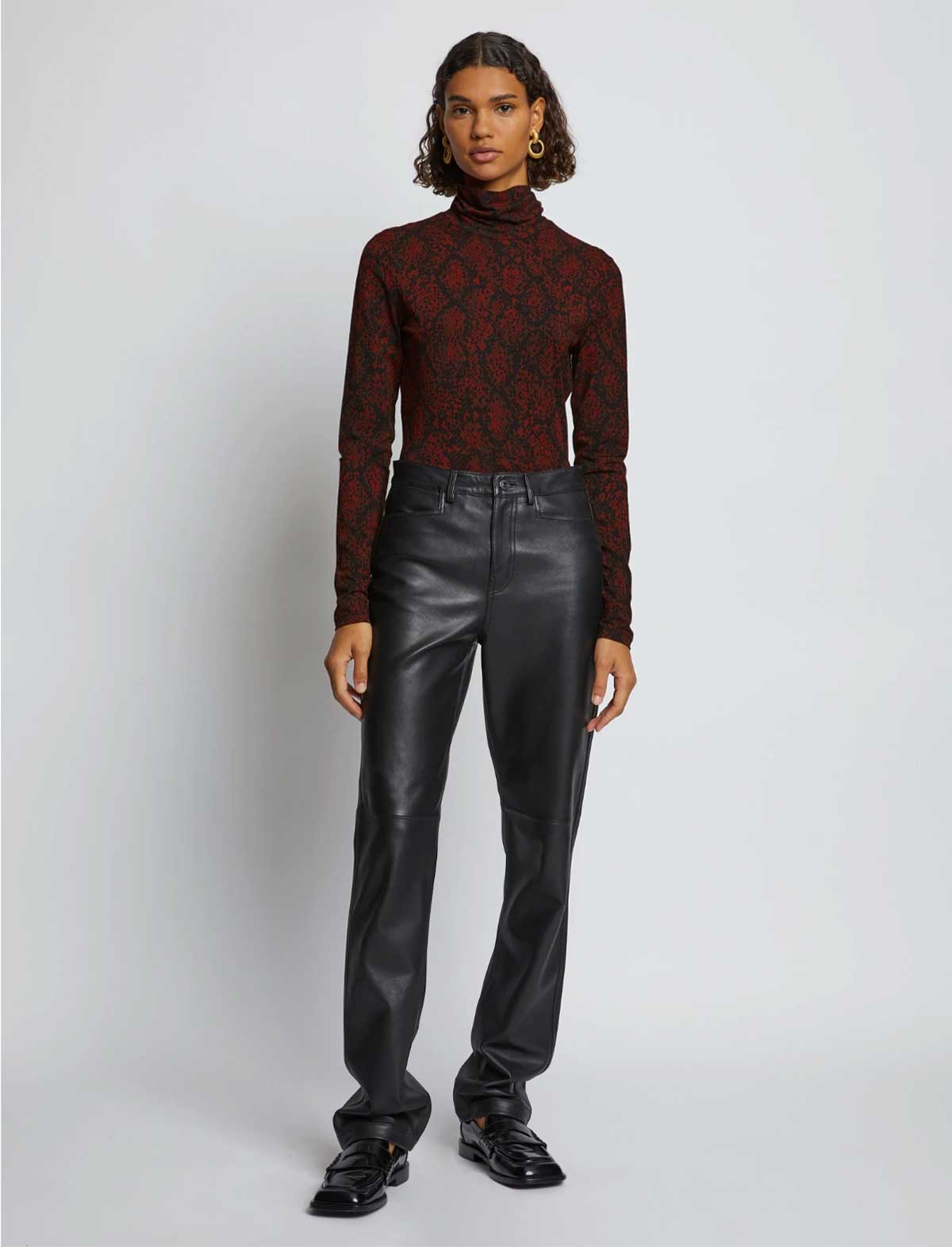 PROENZA SCHOULER WHITE LABEL Jersey Turtleneck Top In Maple
