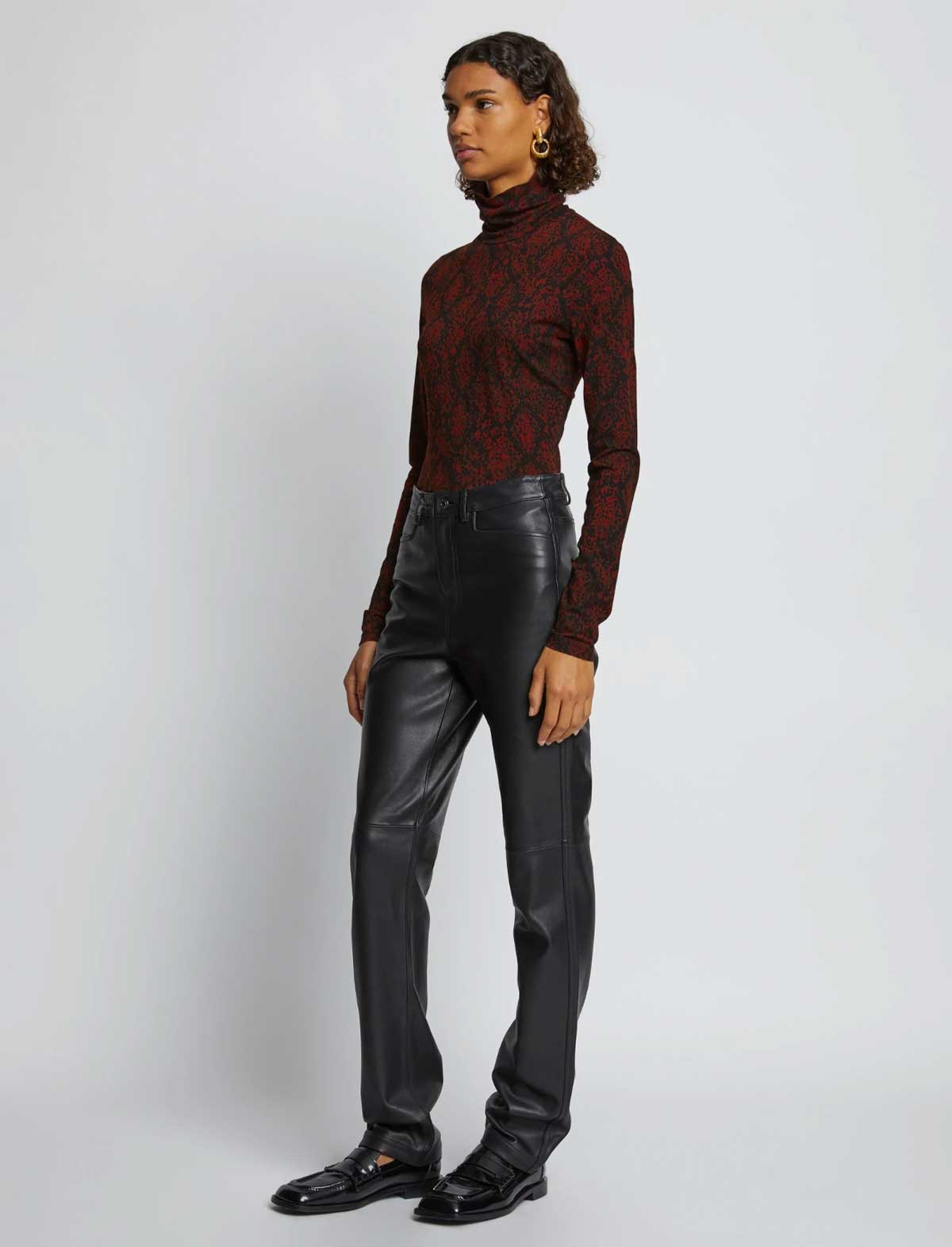 PROENZA SCHOULER WHITE LABEL Jersey Turtleneck Top In Maple