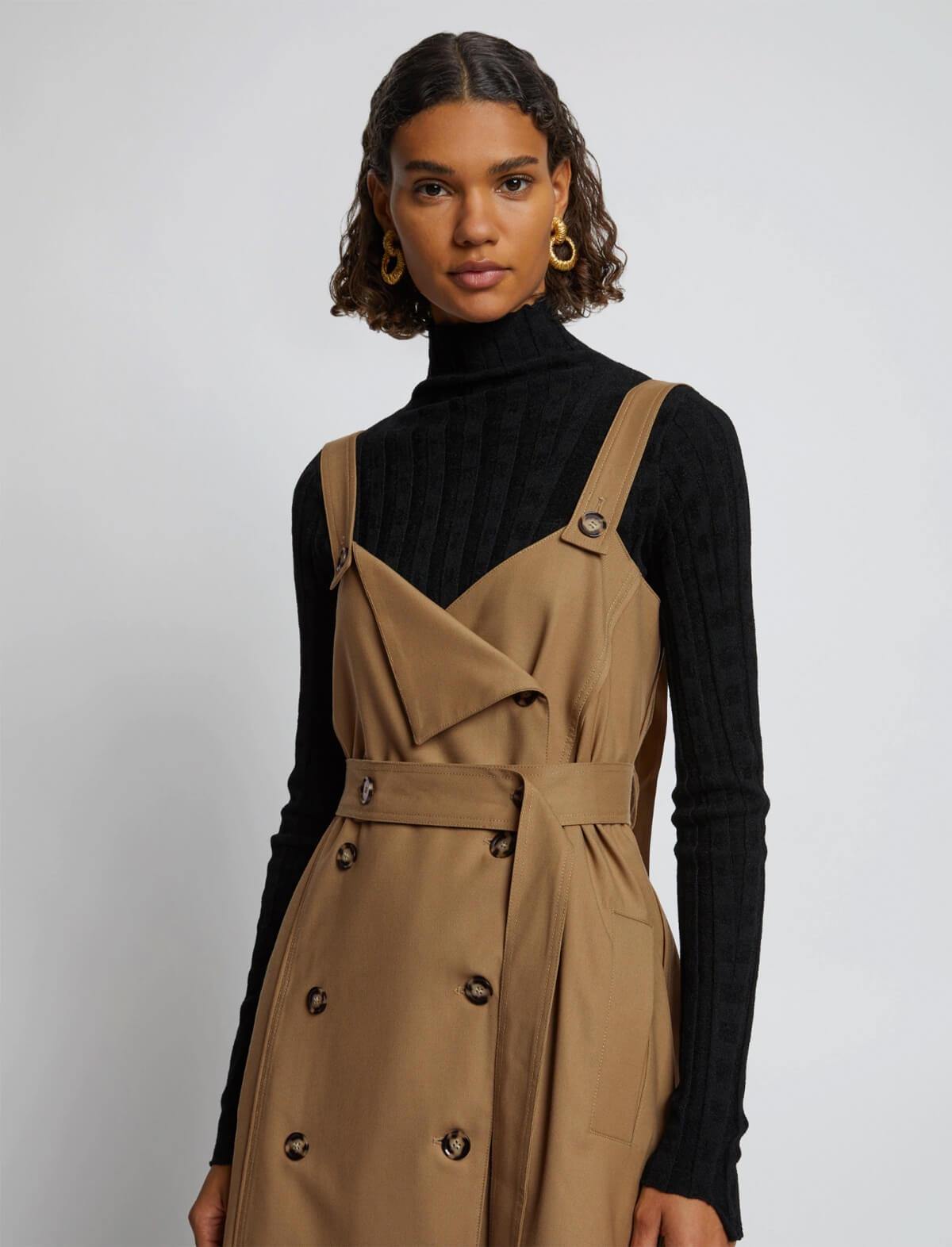 PROENZA SCHOULER WHITE LABEL Suiting Trench Dress in Cider