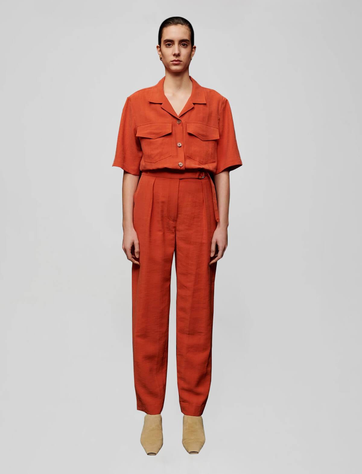 NANUSHKA Paige Tencel Jumpsuit in Marsala | CLOSET Singapore