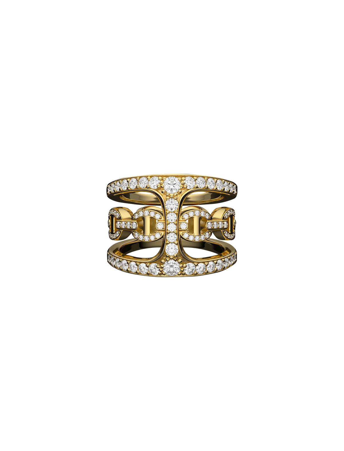 HOORSENBUHS Dame Phantom Clique Antiquated Ring 18k Yellow Gold