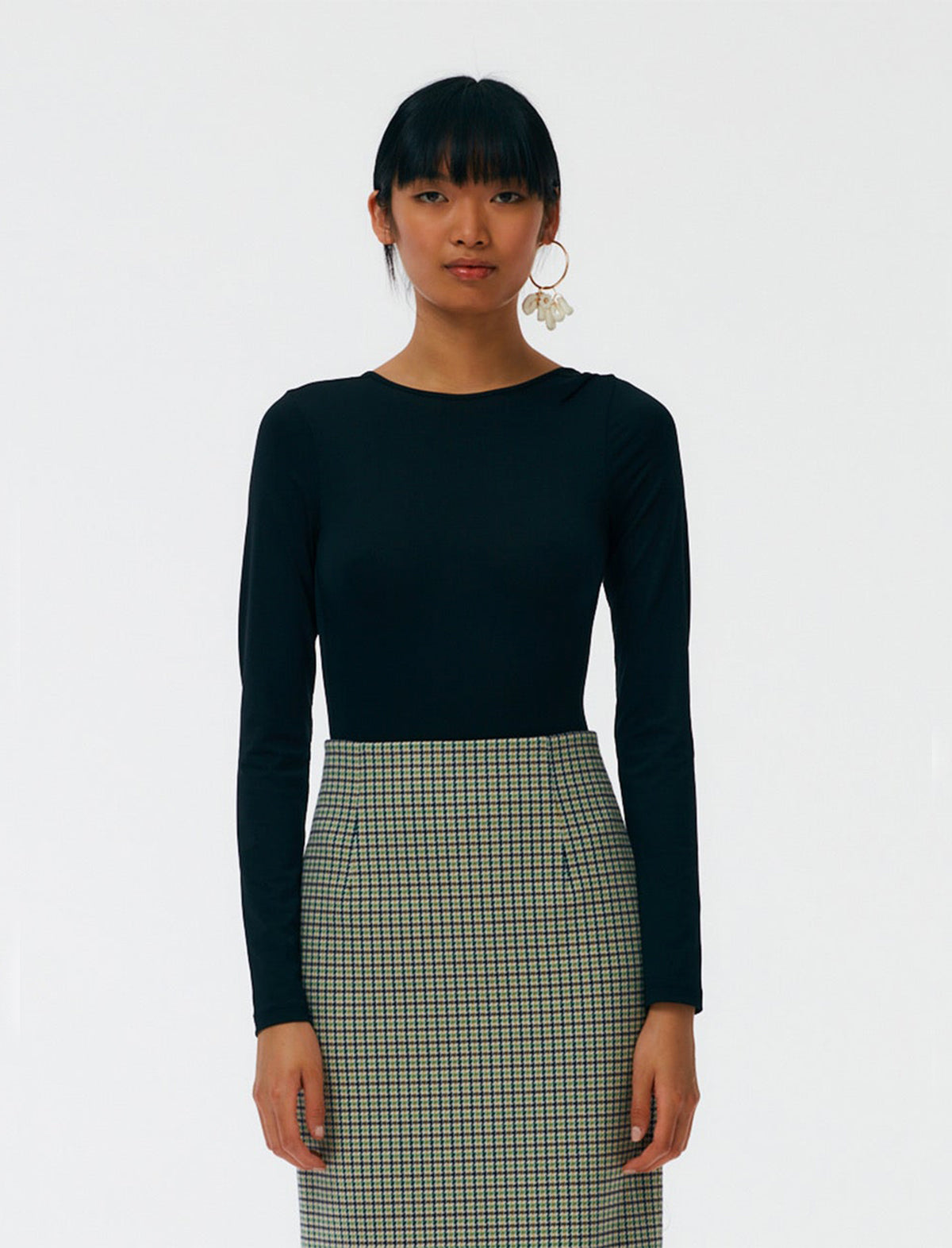TIBI Stretch Scoop-back Bodysuit in Black