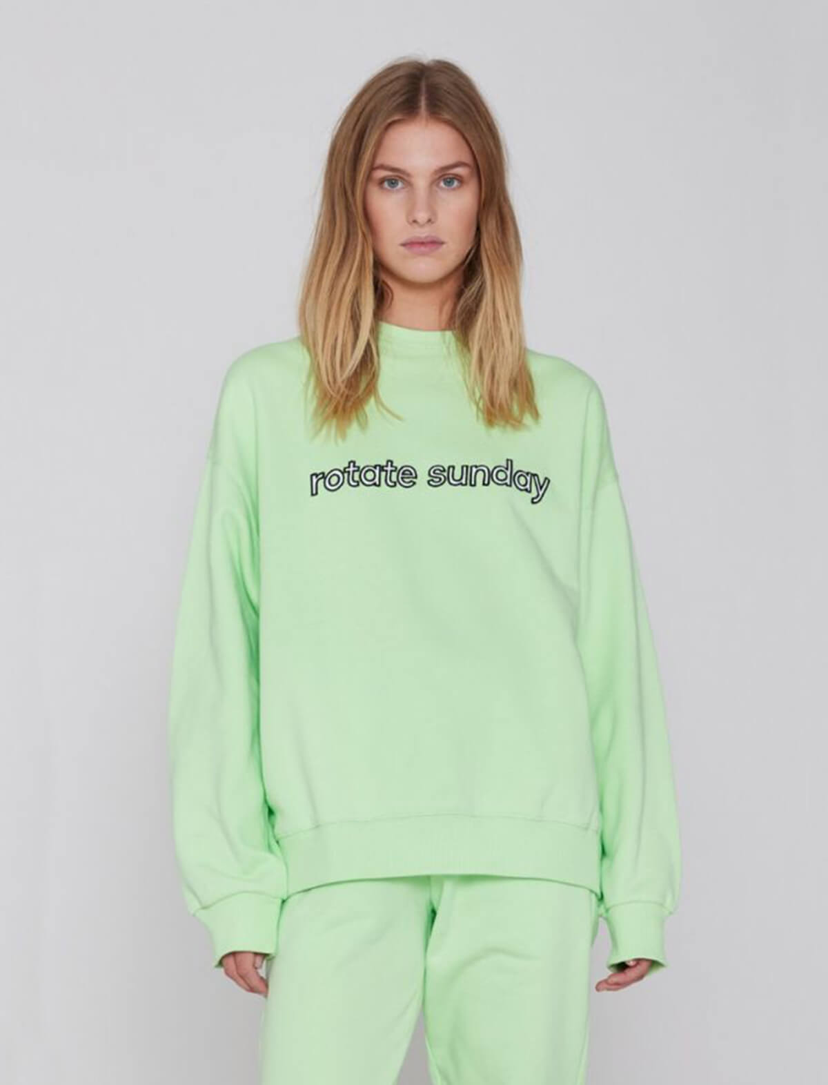 ROTATE Sunday 4 Iris Crewneck Pullover in Paradise Green